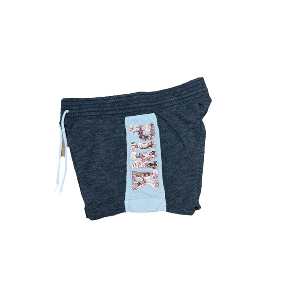 Y2K Victoria's Secret PINK Sequin Bling Sweat Shorts Side Sparkle Drawstring XS - Picture 3 of 5